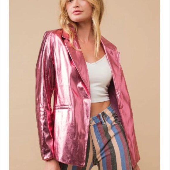 Pink METALLIC Blazer🔥 - Picture 3 of 5